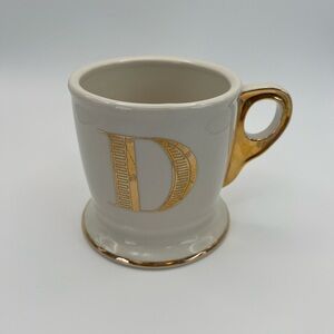 Anthropologie D Monogram Mug with Gold Trim